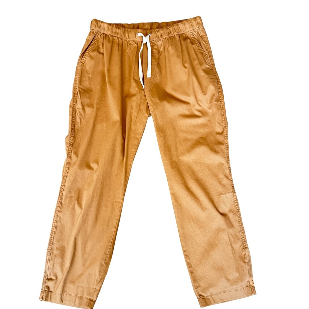 Pact Organic Cotton Twill Jogger Pants Tan Drawstring Waist Mens XL NEW